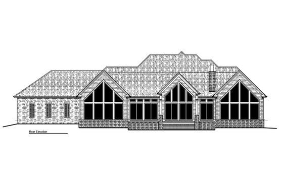 Exterior - Rear Elevation 1 for Farmhouse House Plan #1081-31 - 4 bed, 3.5 bath