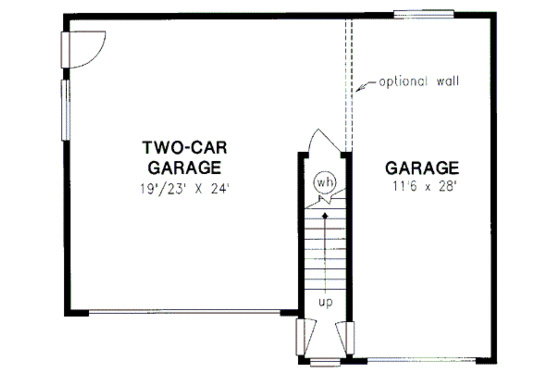 Floor Plan - Main Floor for Traditional House Plan #18-319 - 2 bed, 2 bath