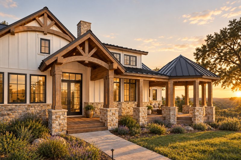 Dream House Plan - Exterior - Front Elevation 3 for Country House Plan #80-231 - 4 bed, 2.5 bath