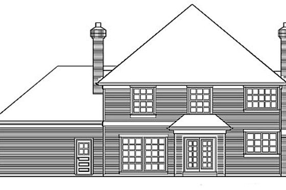 Exterior - Rear Elevation for Traditional House Plan #48-448 - 4 bed, 2.5 bath