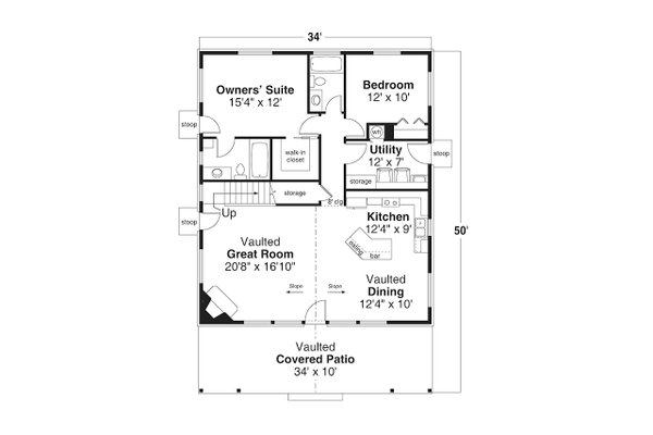 Bungalow Floor Plan - Main Floor Plan #124-1345