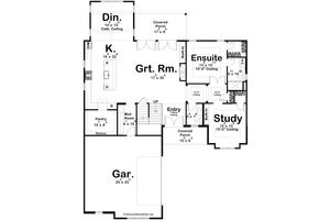 Floor Plan - Main Floor for Traditional House Plan #455-557 - 5 bed, 3.5 bath