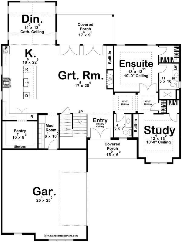 Traditional Floor Plan - Main Floor Plan #455-557
