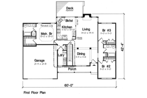Floor Plan - Main Floor for Ranch House Plan #312-271 - 3 bed, 2 bath