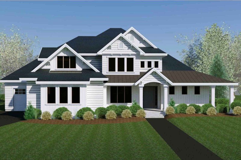House Blueprint - Craftsman Exterior - Front Elevation Plan #920-105