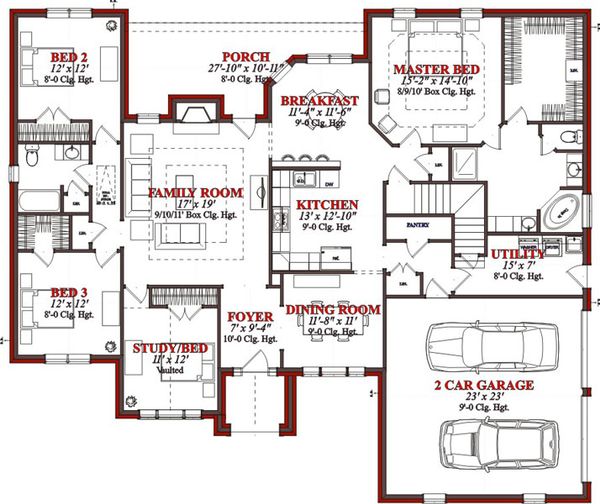 Traditional Floor Plan - Main Floor Plan #63-200
