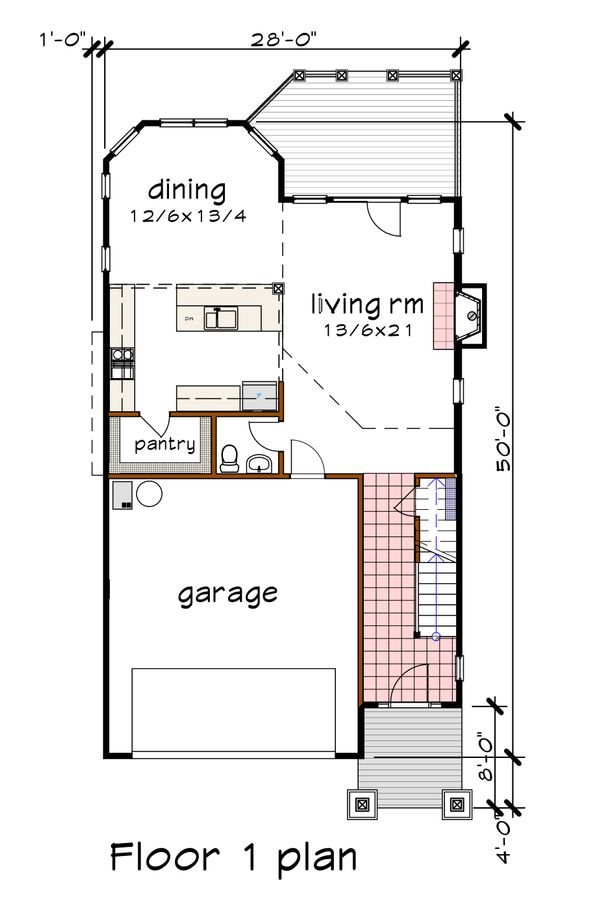 House Blueprint - Bungalow Floor Plan - Main Floor Plan #79-275