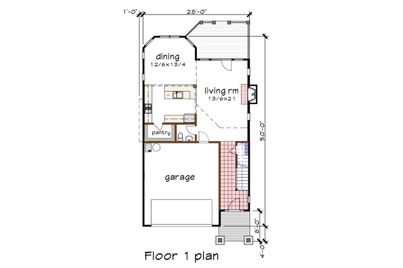 House Blueprint - Floor Plan - Main Floor for Bungalow House Plan #79-275 - 3 bed, 2.5 bath