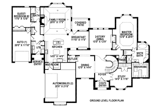 Floor Plan - Main Floor for European House Plan #141-258 - 4 bed, 4.5 bath
