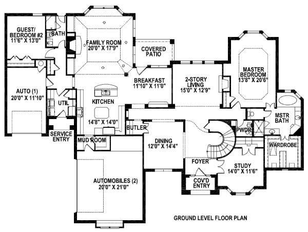 European Floor Plan - Main Floor Plan #141-258