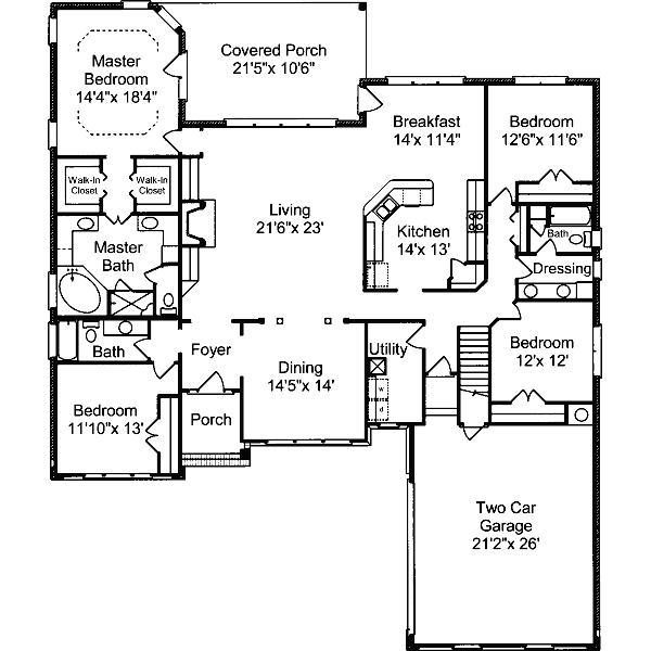 European Floor Plan - Main Floor Plan #37-128