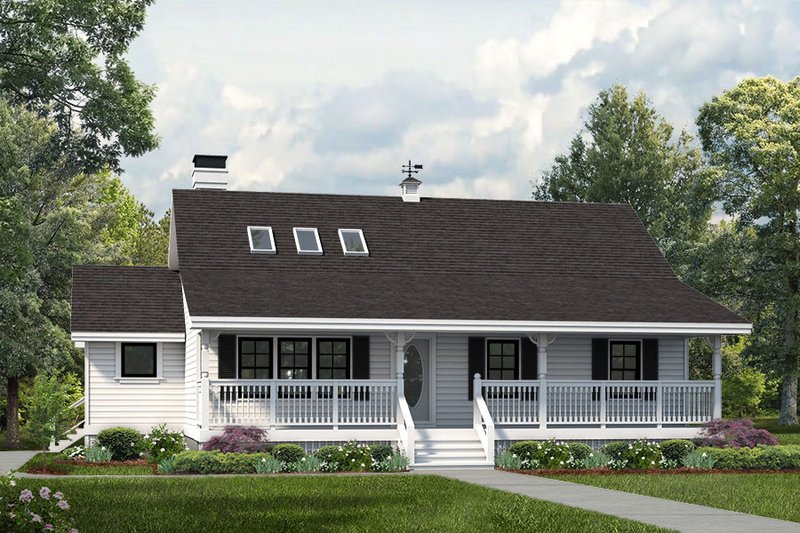 Country Style House Plan - 3 Beds 2 Baths 1298 Sq/Ft Plan #47-645