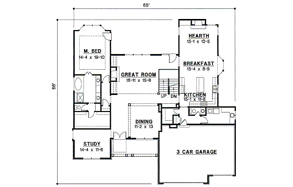Traditional Floor Plan - Main Floor Plan #67-445