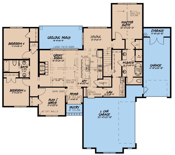 House Blueprint - Traditional Floor Plan - Main Floor Plan #923-150