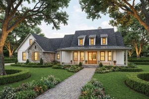 Cottage Exterior - Front Elevation Plan #120-286