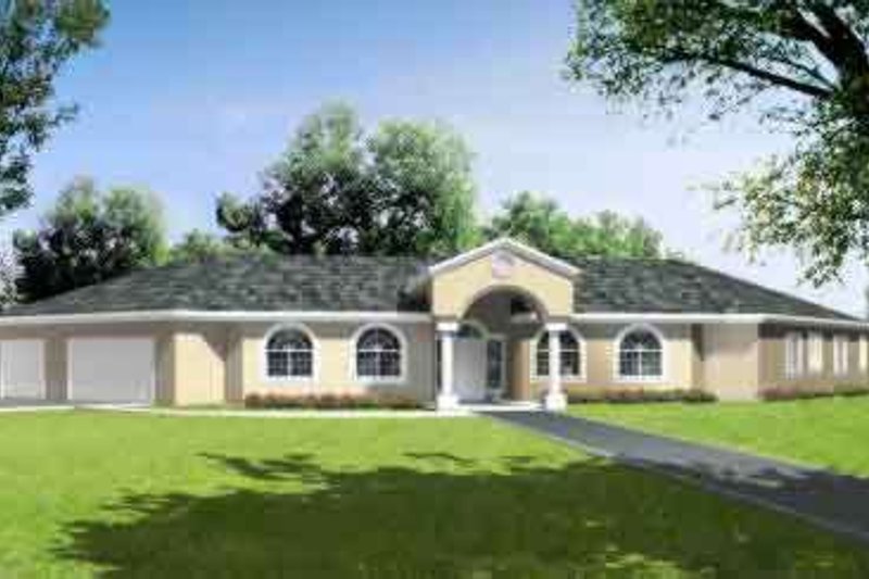 House Design - Adobe / Southwestern Exterior - Front Elevation Plan #1-667