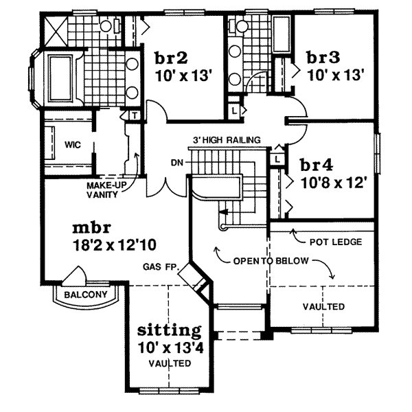 European Floor Plan - Upper Floor Plan #47-484