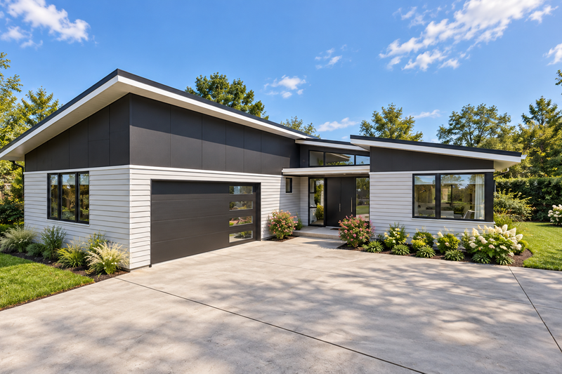 Home Plan - Exterior - Front Elevation 2 for Contemporary House Plan #48-1233 - 3 bed, 2.5 bath