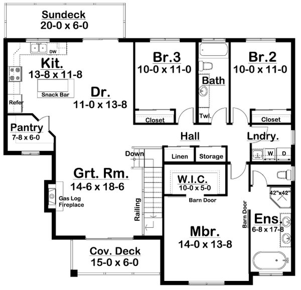 Farmhouse Floor Plan - Main Floor Plan #126-241