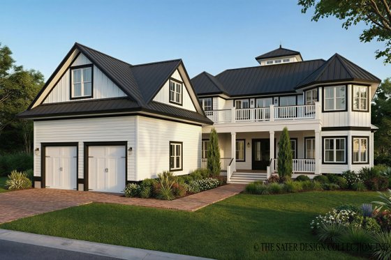 Exterior - Rear Elevation for Country House Plan #930-408 - 3 bed, 3.5 bath