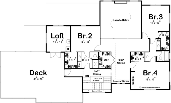 Home Plan - Modern Floor Plan - Upper Floor Plan #455-611