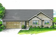 Craftsman Style House Plan - 3 Beds 2 Baths 1338 Sq/Ft Plan #53-545 Exterior 