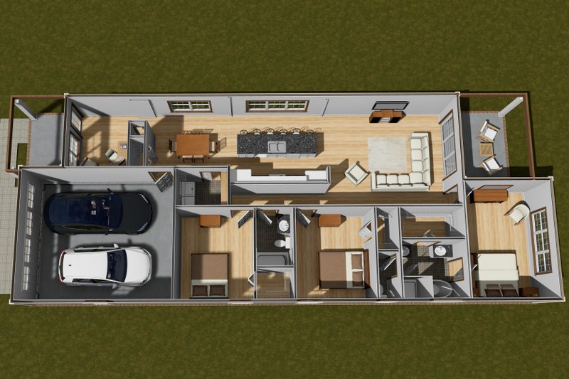 House Blueprint - Floor Plan - Main Floor for Cottage House Plan #513-2269 - 3 bed, 2 bath