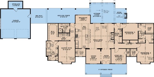 Farmhouse Floor Plan - Main Floor Plan #923-368