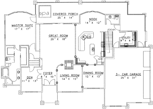 House Plan Design - Modern Floor Plan - Main Floor Plan #117-457
