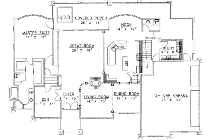 Modern Style House Plan - 4 Beds 3.5 Baths 5320 Sq/Ft Plan #117-457 ...