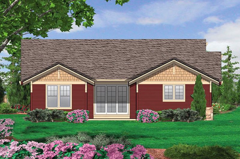 Dream House Plan - Rear View - 1900 square foot Craftsman Home