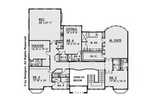 Floor Plan - Upper Floor for Classical House Plan #1066-29 - 5 bed, 7 bath
