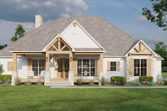 Exterior - Front Elevation 3 for Craftsman House Plan #923-324 - 3 bed, 3.5 bath