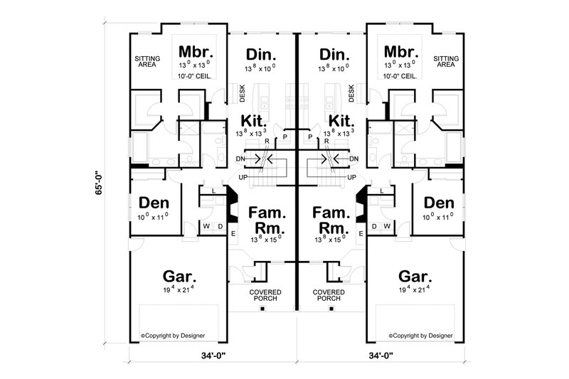 Home Plan - Floor Plan - Main Floor for Modern House Plan #20-2550 - 3 bed, 2.5 bath