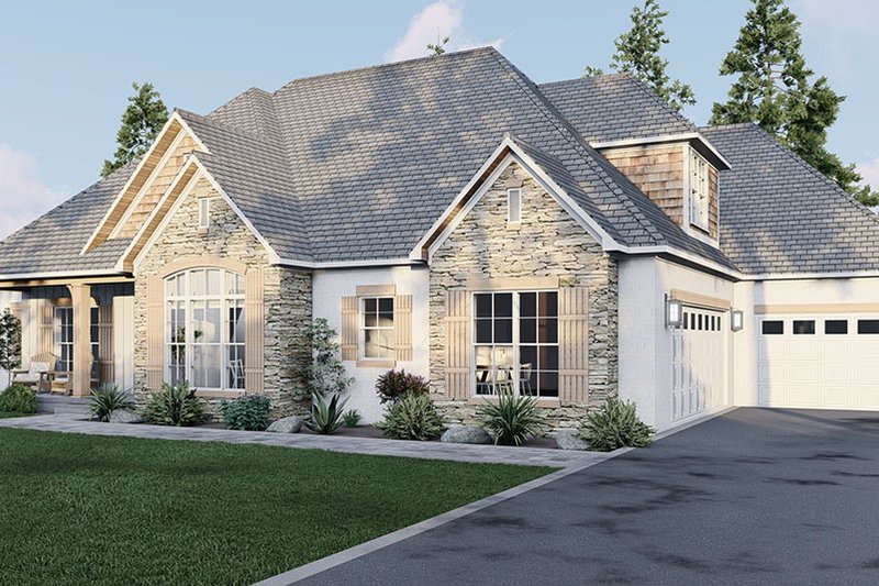 Architectural House Design - Exterior - Front Elevation 4 for European House Plan #923-301 - 3 bed, 2.5 bath