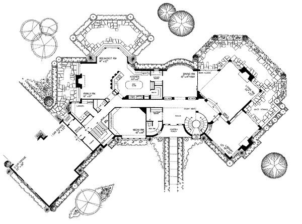 Dream House Plan - Tudor Floor Plan - Main Floor Plan #72-198