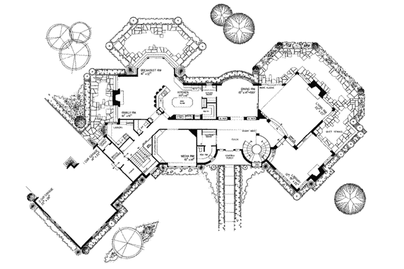 Home Plan - Floor Plan - Main Floor for Tudor House Plan #72-198 - 5 bed, 7 bath