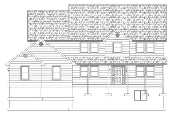 Exterior - Front Elevation 4 for Farmhouse House Plan #1060-1 - 4 bed, 2.5 bath