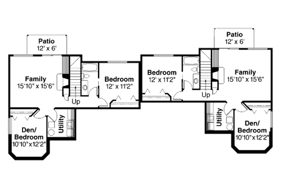 Floor Plan - Lower Floor for Traditional House Plan #124-678 - 3 bed, 2 bath