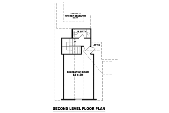 Floor Plan - Upper Floor for European House Plan #81-1062 - 3 bed, 2.5 bath