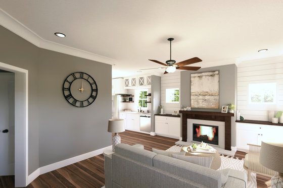 Interior - Entry for Traditional House Plan #44-223 - 2 bed, 1 bath