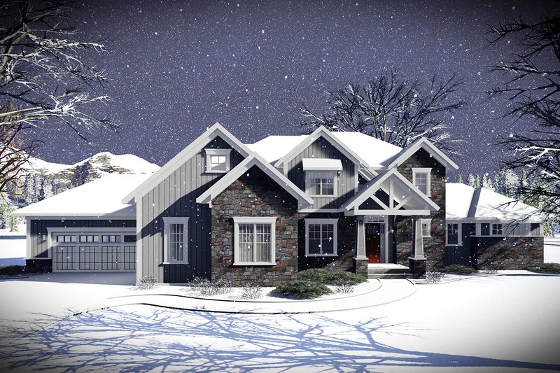 Architectural House Design - Exterior - Front Elevation 3 for Craftsman House Plan #70-1471 - 5 bed, 4.5 bath