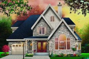 European Exterior - Front Elevation Plan #23-380