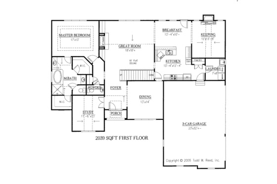 Floor Plan - Main Floor for Traditional House Plan #437-37 - 4 bed, 3.5 bath