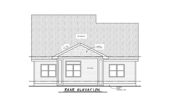 Exterior - Rear Elevation for Craftsman House Plan #20-2503 - 4 bed, 4 bath