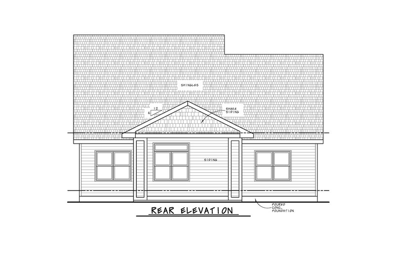 House Plan Design - Exterior - Rear Elevation for Craftsman House Plan #20-2503 - 4 bed, 4 bath
