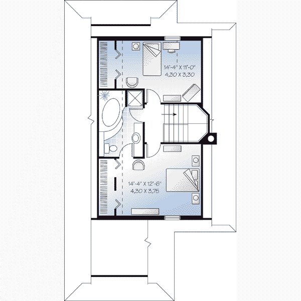 Farmhouse Floor Plan - Upper Floor Plan #23-495