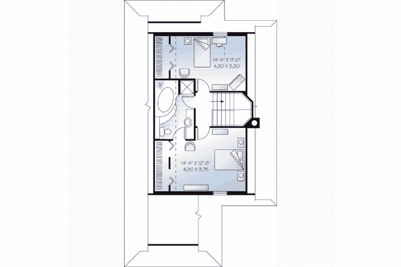 Dream House Plan - Floor Plan - Upper Floor for Farmhouse House Plan #23-495 - 3 bed, 2 bath