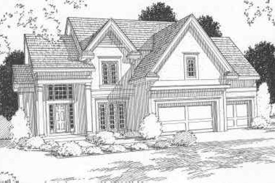 Exterior - Front Elevation for Traditional House Plan #6-142 - 4 bed, 3.5 bath
