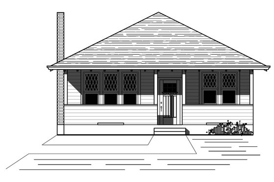 Exterior - Front Elevation for Bungalow House Plan #423-55 - 3 bed, 2 bath